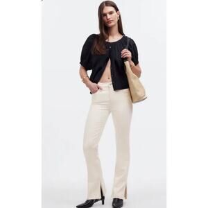 NWT Madewell Kick Out Full Length Jeans in Vintage Canvas Cream Tan Size 31